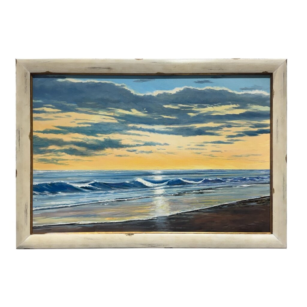 Joe Suroviec Ocean Seascape Original Oil on Canvas, Framed, 40Lx28H