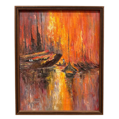 Dinny Privateer Highwaymen-Style Everglades Painting 1973 17Lx21H