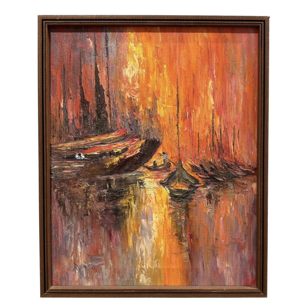 Dinny Privateer Highwaymen-Style Everglades Painting 1973 17Lx21H