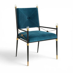 Jonathan Adler Rider Dining Chairs Set of 6 in Peacock Velvet 22Lx23Wx39H