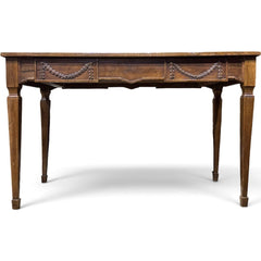 Italian Louis XVI Style Walnut One-Drawer Writing Desk 47.5Lx24Wx29H