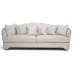 Michael Amini London Place Curved Sofa in Light Champagne Upholstery 105Lx37Wx38H