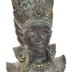 Large Southeast Asian Carved Wood Buddha Style Temple Figure 16Lx8Wx55H