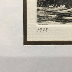 1978 Alan Jay Gaines Signed Etching "The Flying Cloud" matted and framed, 26" x 23"