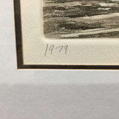 1979 Alan Jay Gaines Signed Etching "The Chasseur" matted and framed, 26" x 23"